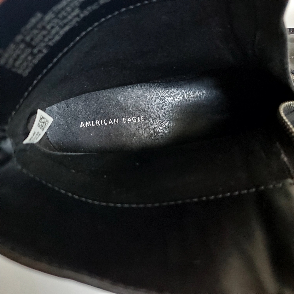 American Eagle Outfitters Black Combat Boots with Rugged Sole Size 6.5 - Picture 6 of 8